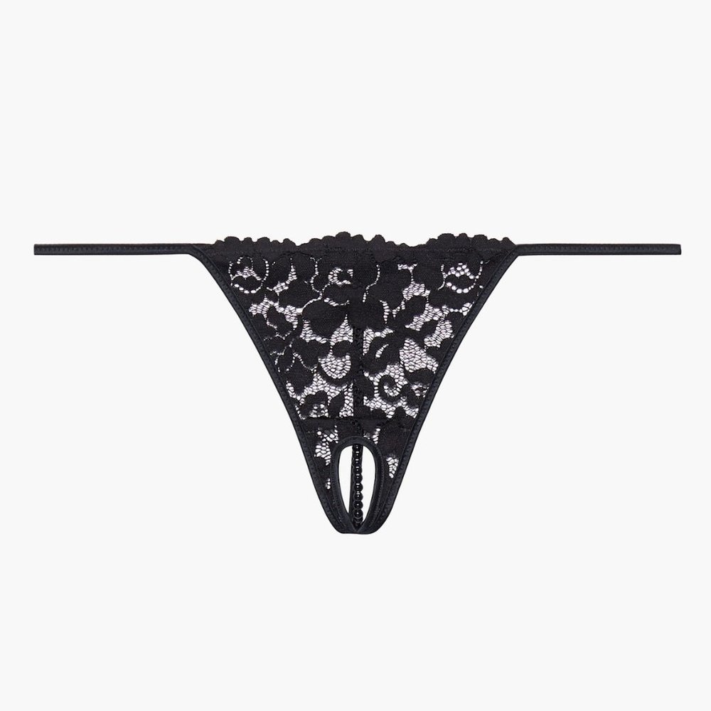 CROTCHLESS STRING OF PEARLS THONG